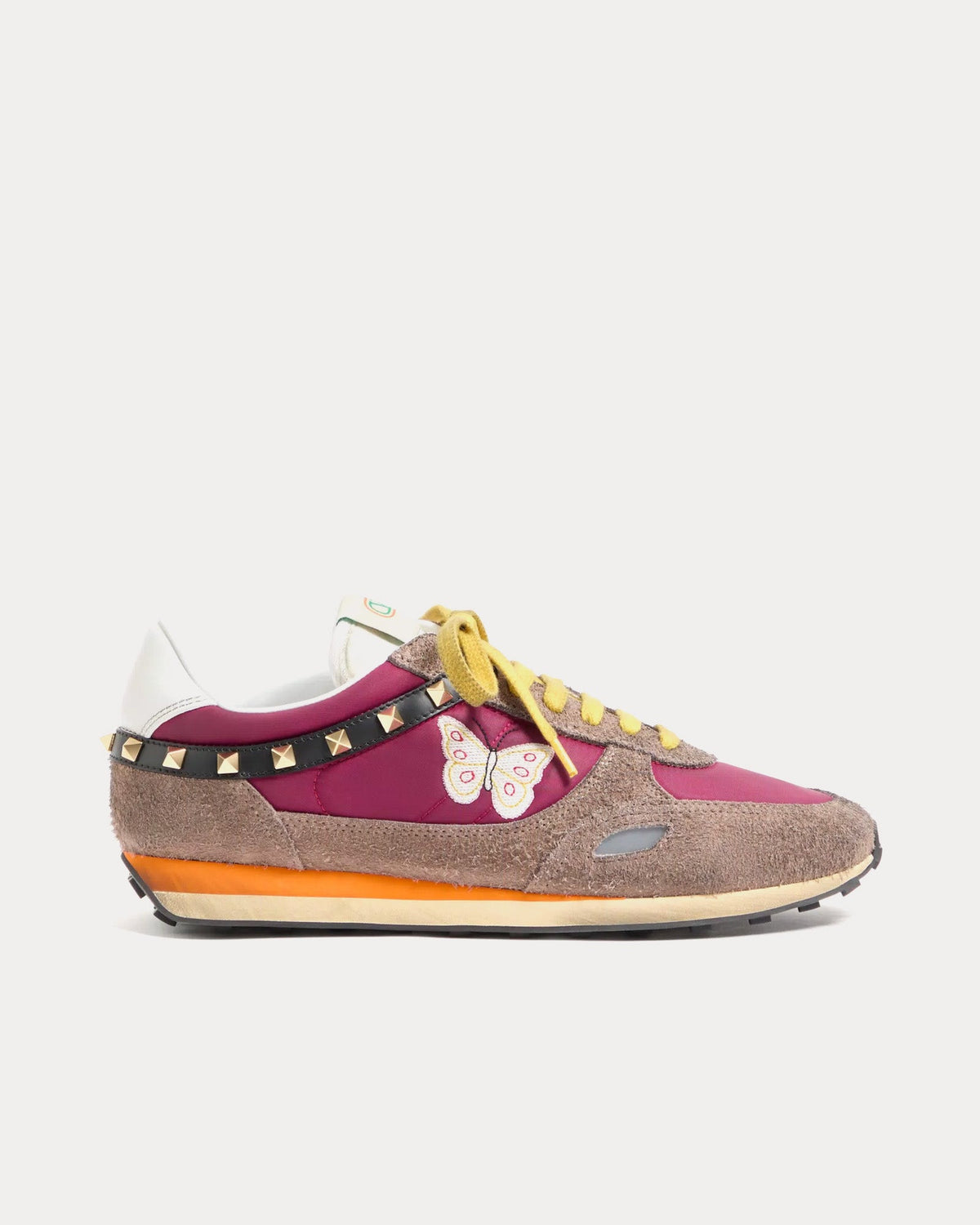 Stud Up Split Leather & Nylon with Butterfly Embroidery Insolent / Multi Low Top Sneakers