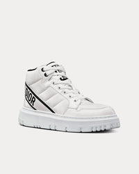 D-Player White and Black Quilted Nylon Top Sneakers
