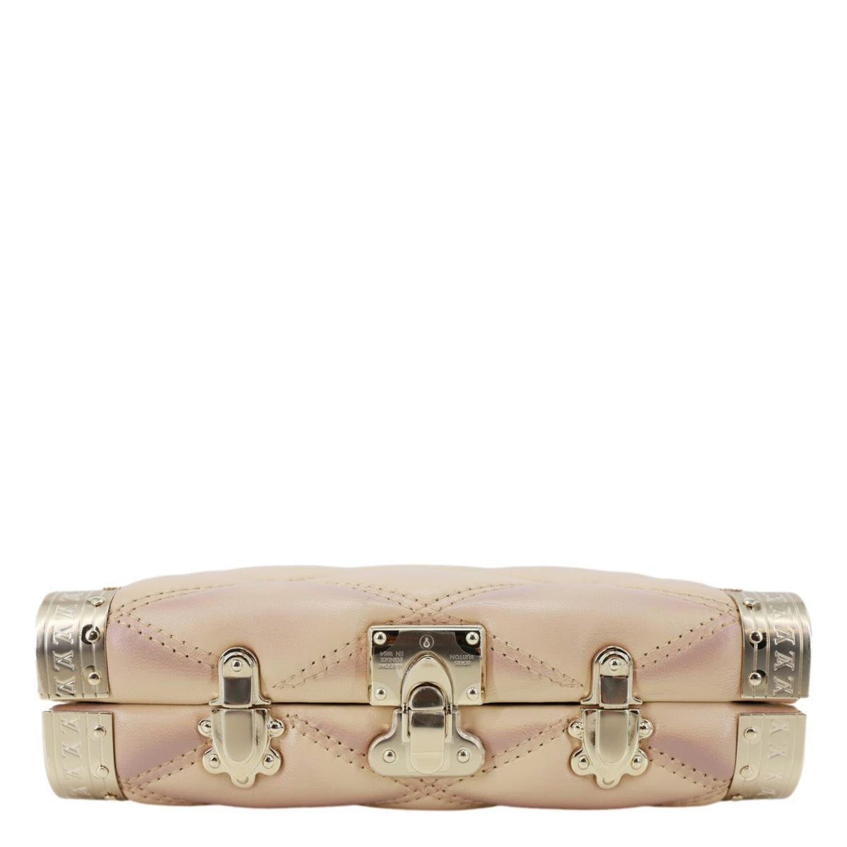 LOUIS VUITTON GO-14 Malletage Minaudiere Quilted Lambskin Leather Crossbody Bag Gold