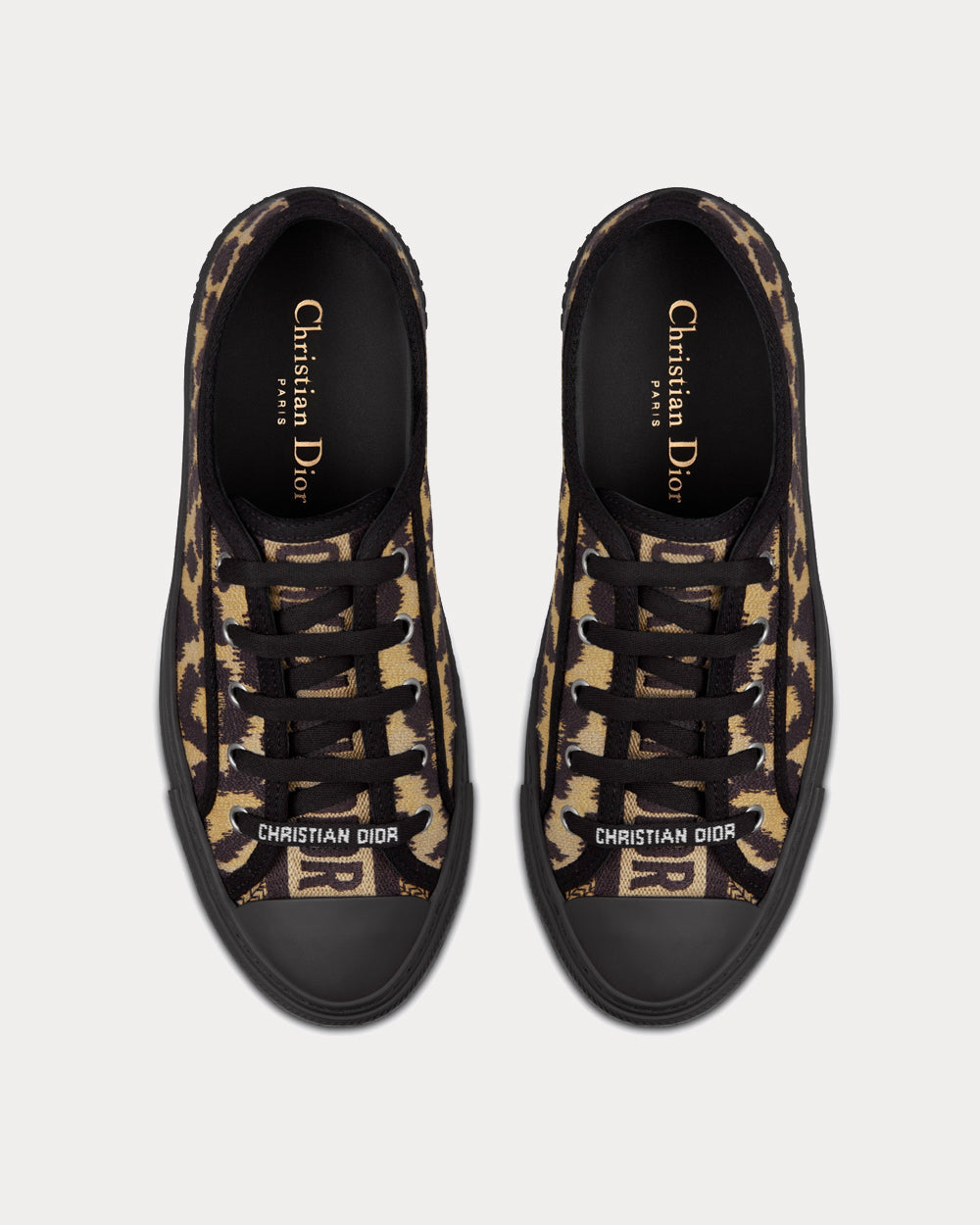 Walk'n'Dior Beige Multicolor Mizza Embroidered Cotton Low Top Sneakers
