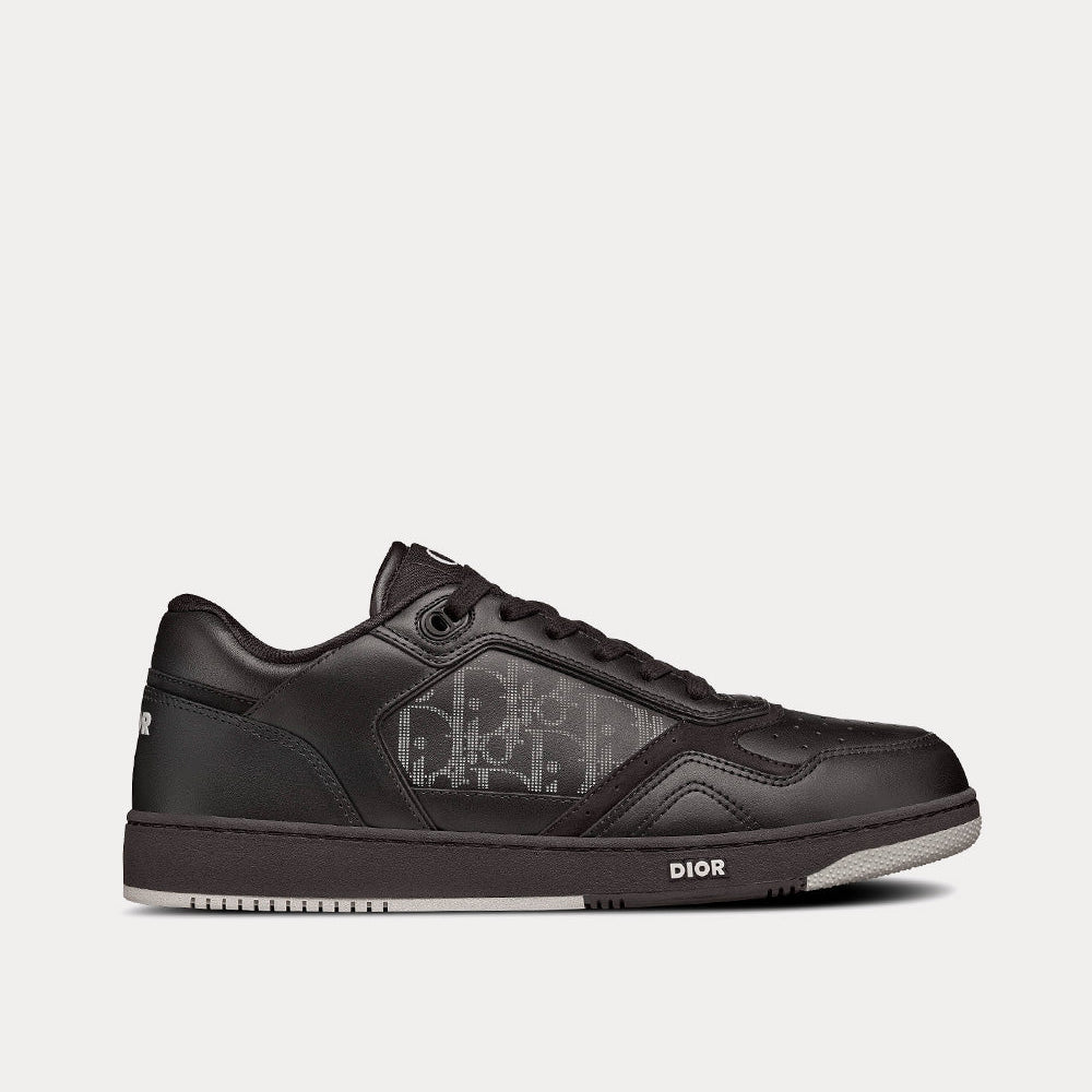 B27 Black Dior Oblique Galaxy Leather with Smooth Calfskin and Suede Low Top Sneakers