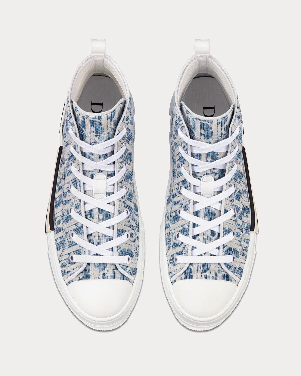 B23 Blue Dior Oblique Kasuri Jacquard High Top Sneakers