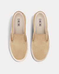 B101 Beige Suede and Smooth Calfskin Slip On Sneakers