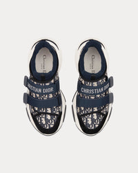 D-Wander Deep Blue Dior Oblique Technical Fabric Low Top Sneakers