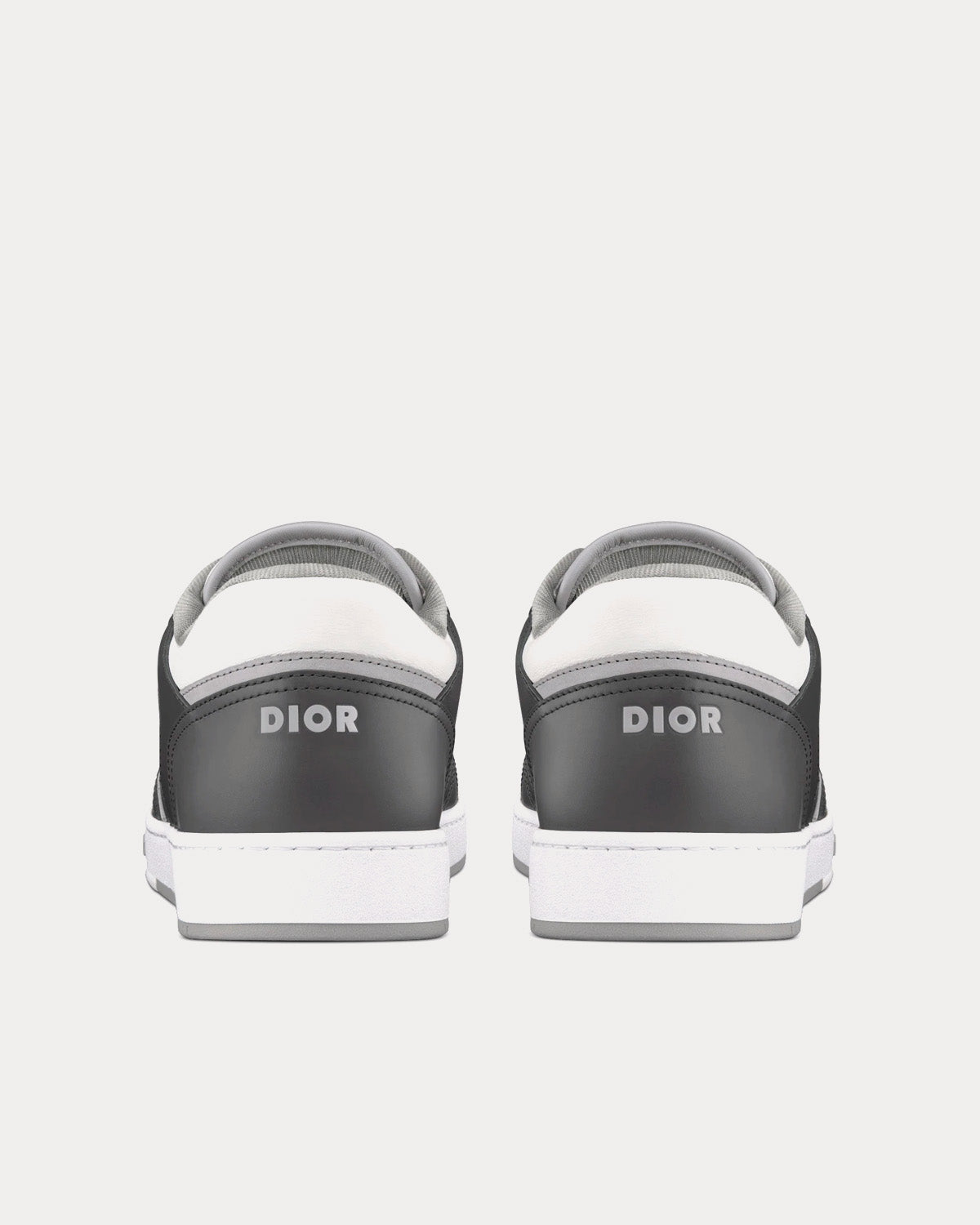 B27 Anthracite Gray and White Smooth Calfskin with Dior Oblique Jacquard with Ruthenium-Tone Metallic Thread Low Top Sneakers