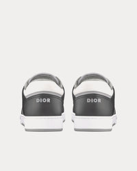 B27 Anthracite Gray and White Smooth Calfskin with Dior Oblique Jacquard with Ruthenium-Tone Metallic Thread Low Top Sneakers
