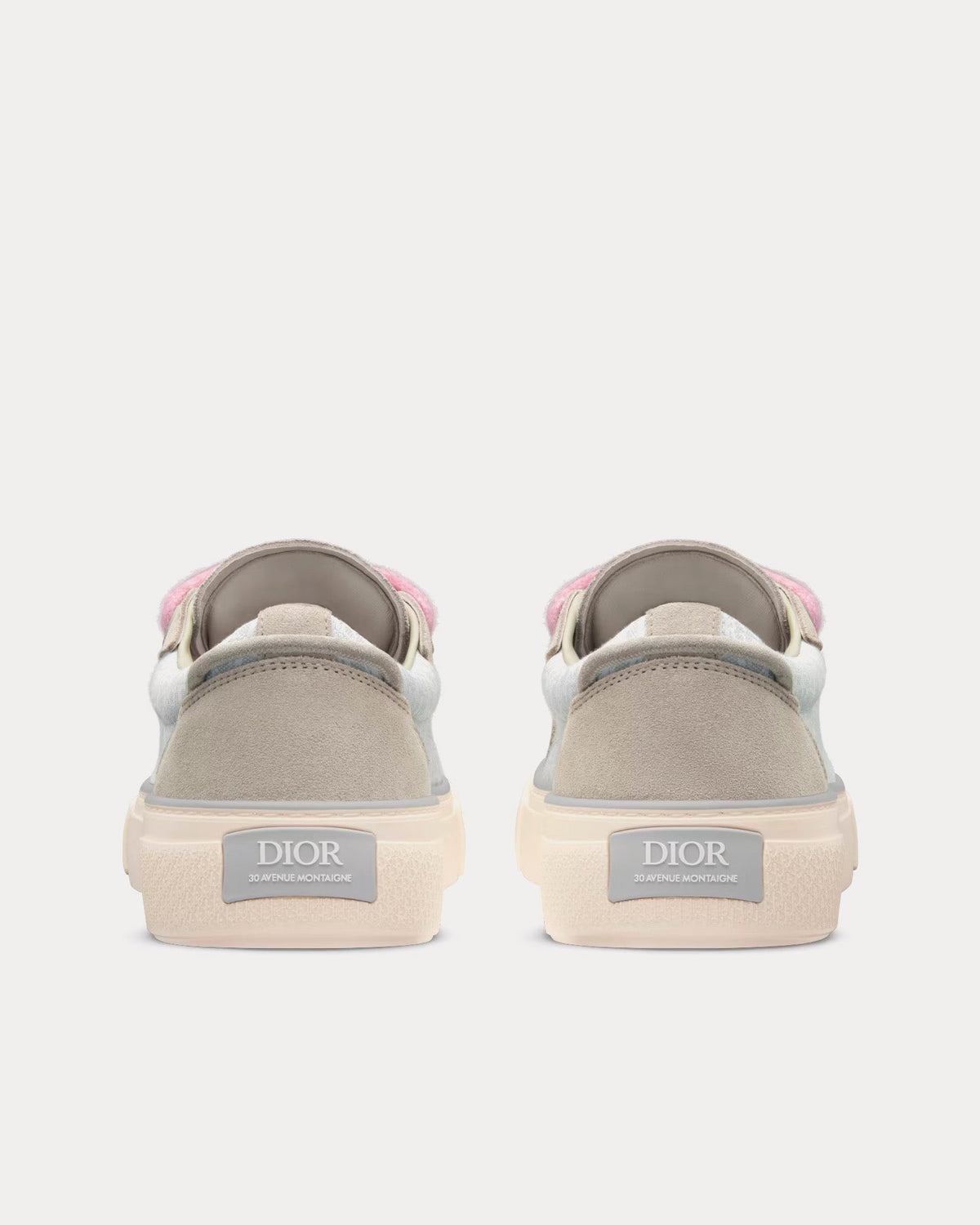 B33 Gray and White Dior Oblique Jacquard and Gray Suede Low Top Sneakers