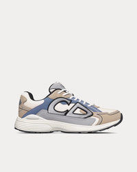 B30 Cream Mesh and Beige, Blue and Gray Technical Fabric Low Top Sneakers