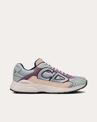 B30 Gray Mesh with Light Green, Beige and Lavender Technical Fabric Low Top Sneakers