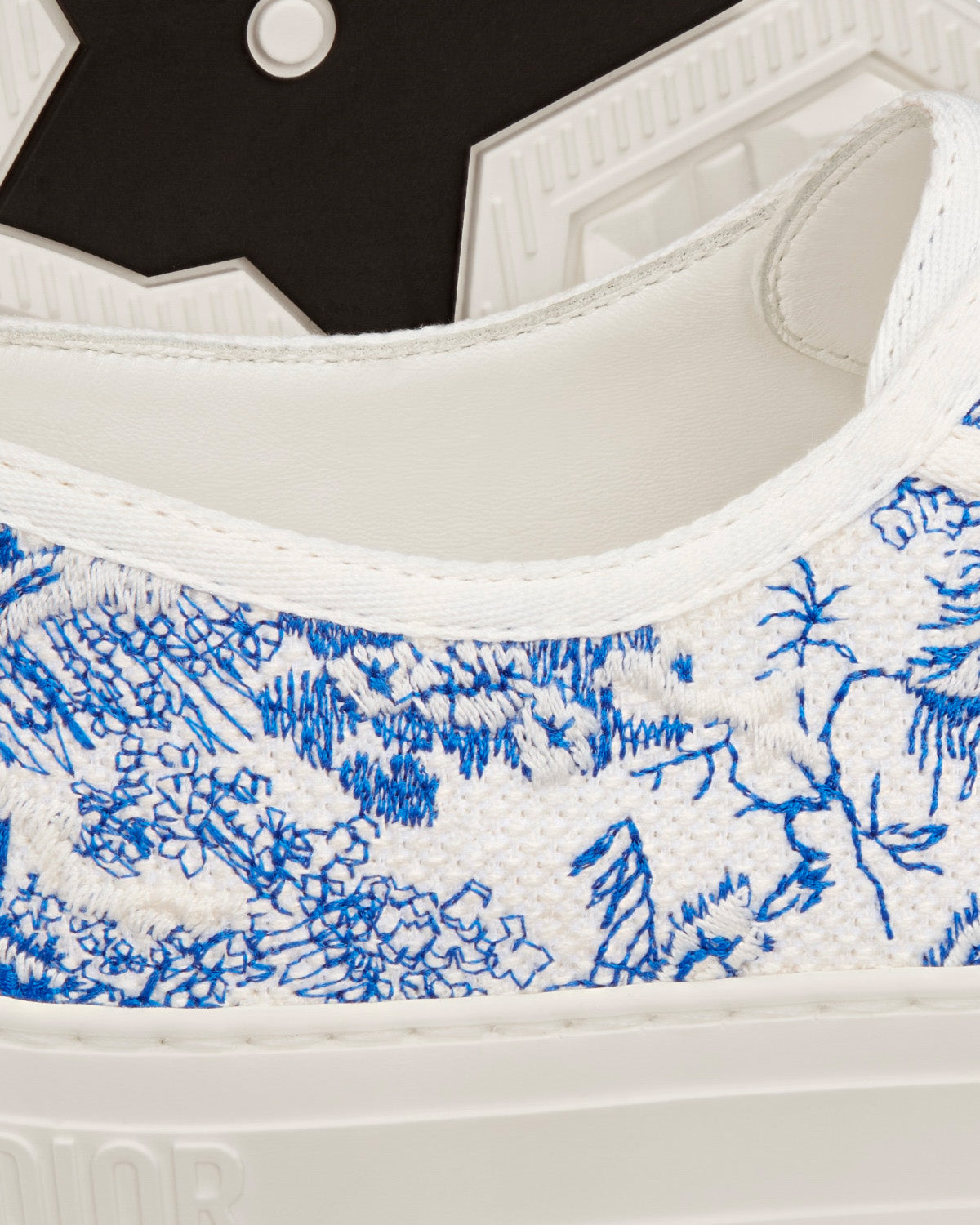 Walk'n'Dior Bright Blue Toile de Jouy Embroidered Cotton Low Top Sneakers