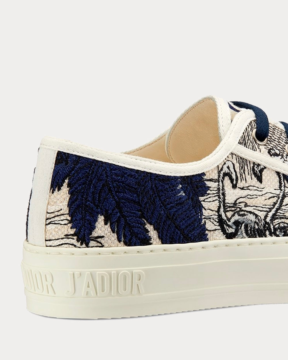 Walk'n'Dior Blue and Off-White Toile de Jouy Embroidered Cotton Low Top Sneakers