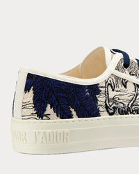 Walk'n'Dior Blue and Off-White Toile de Jouy Embroidered Cotton Low Top Sneakers