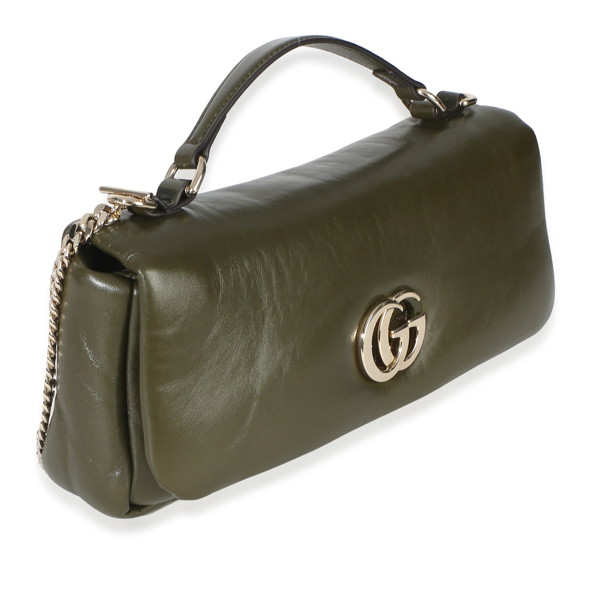 Green Lambskin Milano Small Top Handle Shoulder Bag