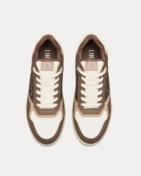 B27 Ebony, Cream and White Smooth Calfskin with Ebony and Black Dior Oblique Jacquard Low Top Sneakers