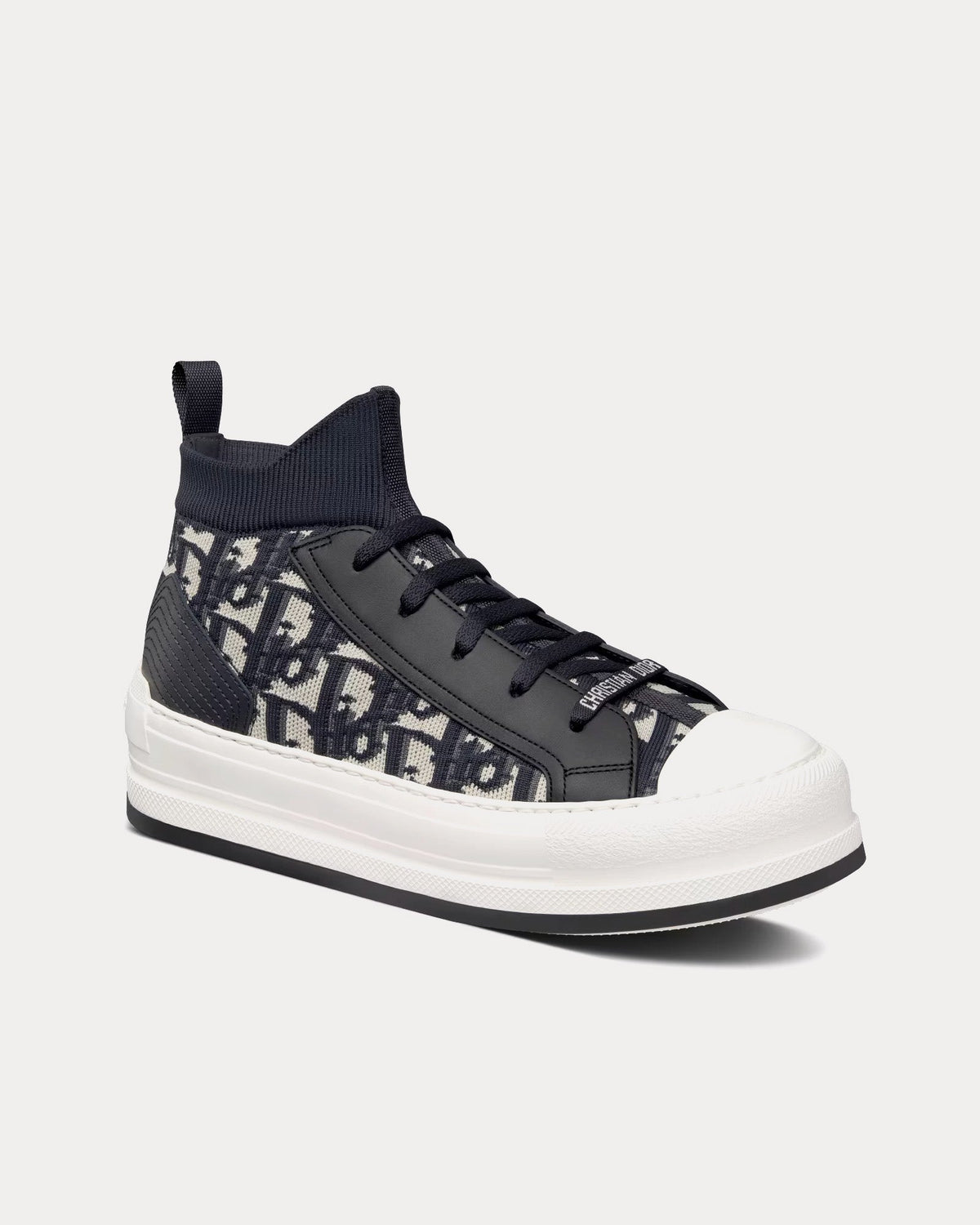 Walk'n'Dior Platform Deep Blue Dior Oblique Technical Mesh and Calfskin High Top Sneakers