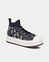 Walk'n'Dior Platform Deep Blue Dior Oblique Technical Mesh and Calfskin High Top Sneakers