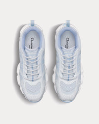 Chrono Mesh & Leather-Effect Panels White / Light Blue Low Top Sneakers