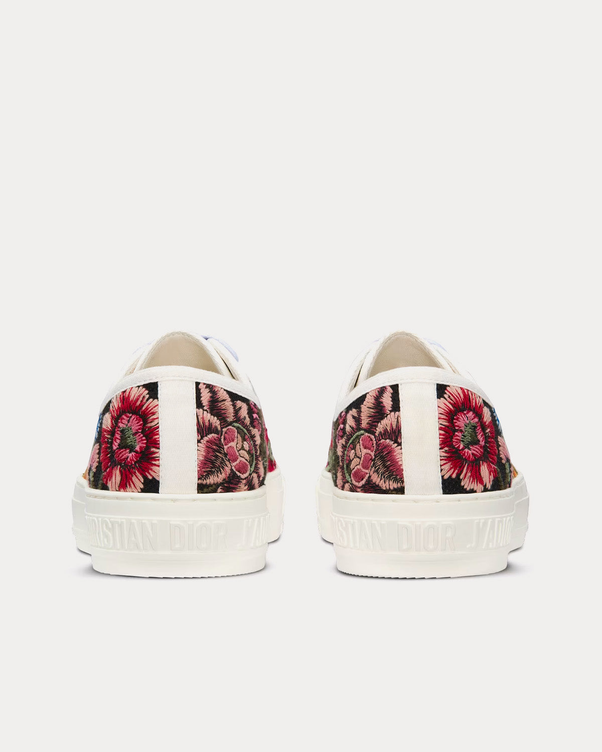 Walk'n'Dior Raffia Embroidered & Dior Petites Fleurs Motif Black / Multi Low Top Sneakers
