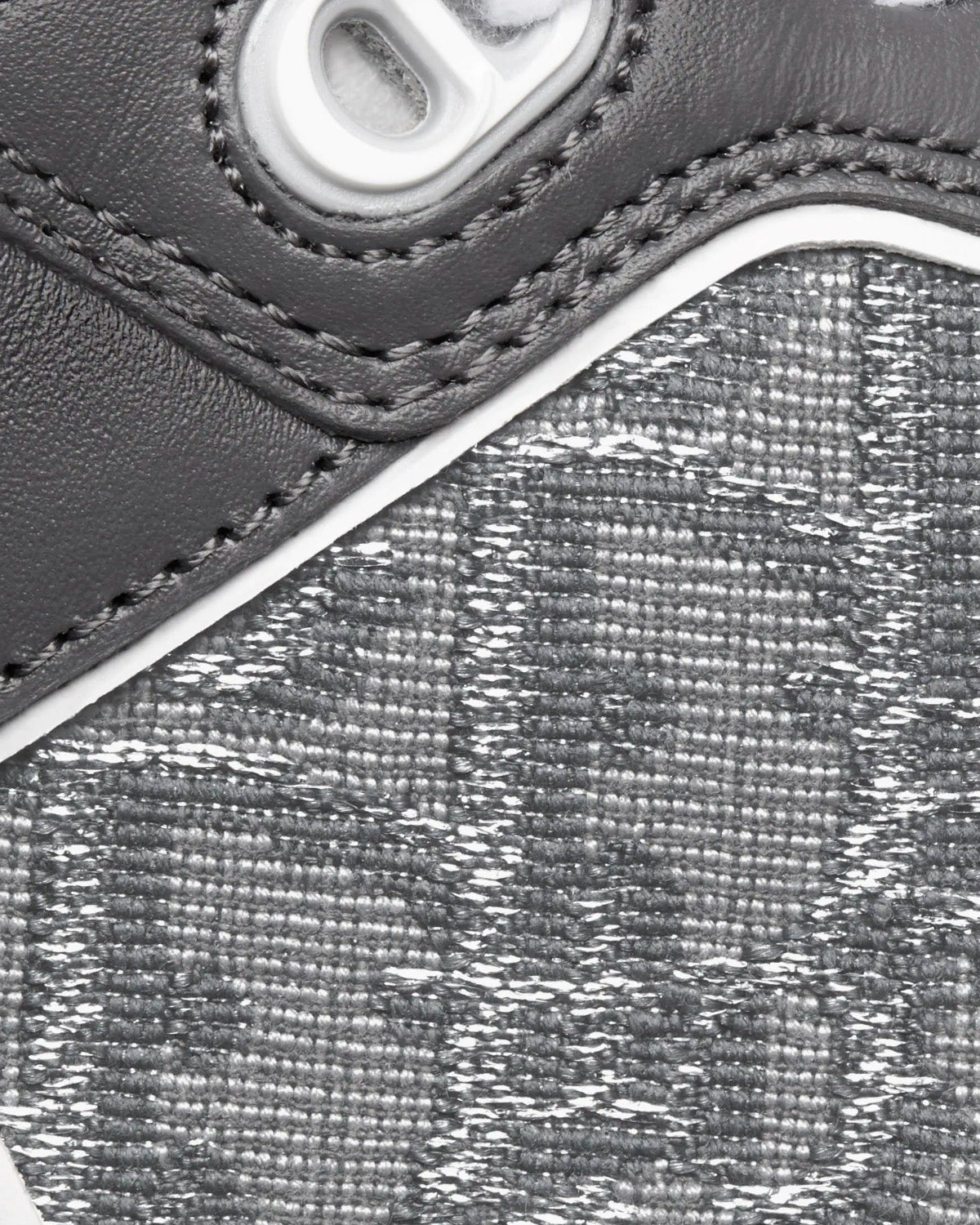 B27 Anthracite Gray and White Smooth Calfskin with Dior Oblique Jacquard with Ruthenium-Tone Metallic Thread High Top Sneakers