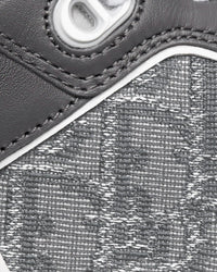 B27 Anthracite Gray and White Smooth Calfskin with Dior Oblique Jacquard with Ruthenium-Tone Metallic Thread High Top Sneakers