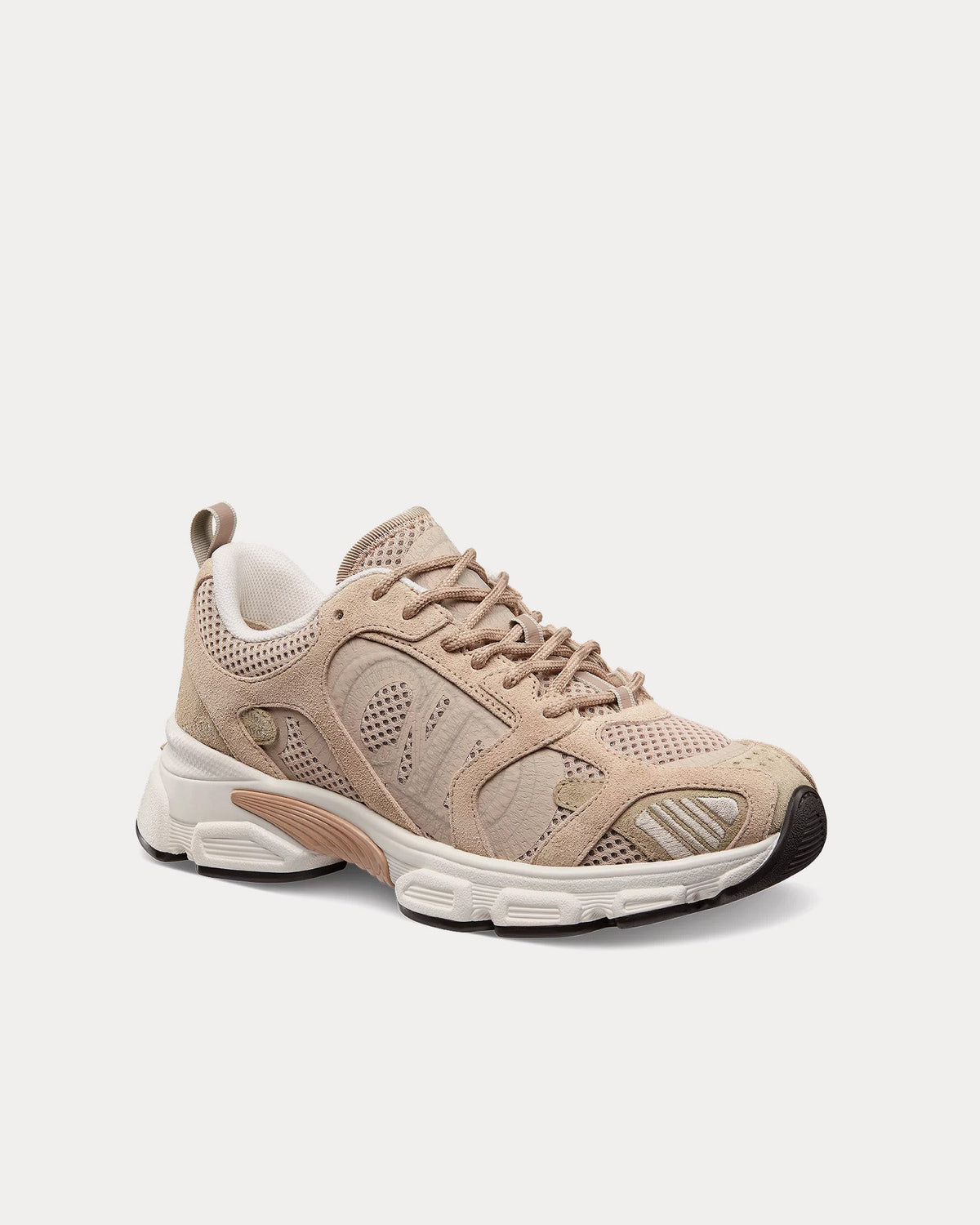 Chrono Mesh & Suede Calfskin Nude Low Top Sneakers