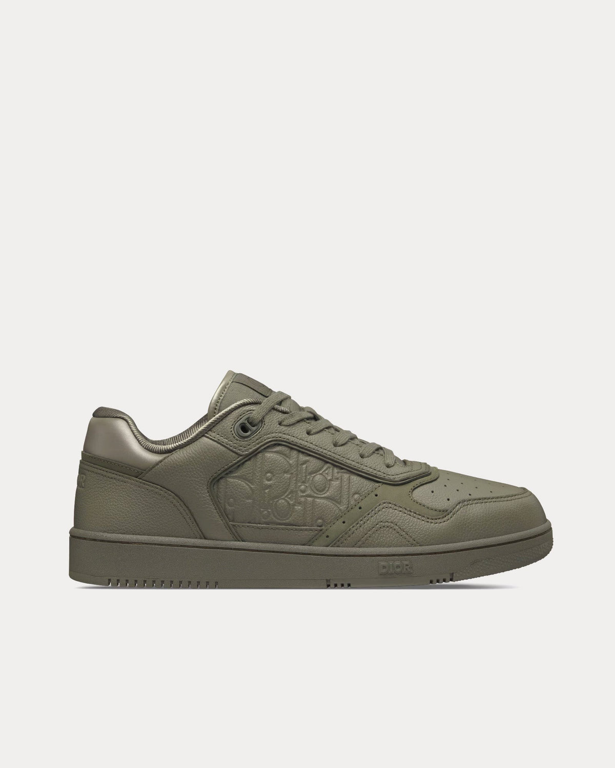 B27 Khaki Grained Calfskin and Khaki Dior Gravity Leather Low Top Sneakers