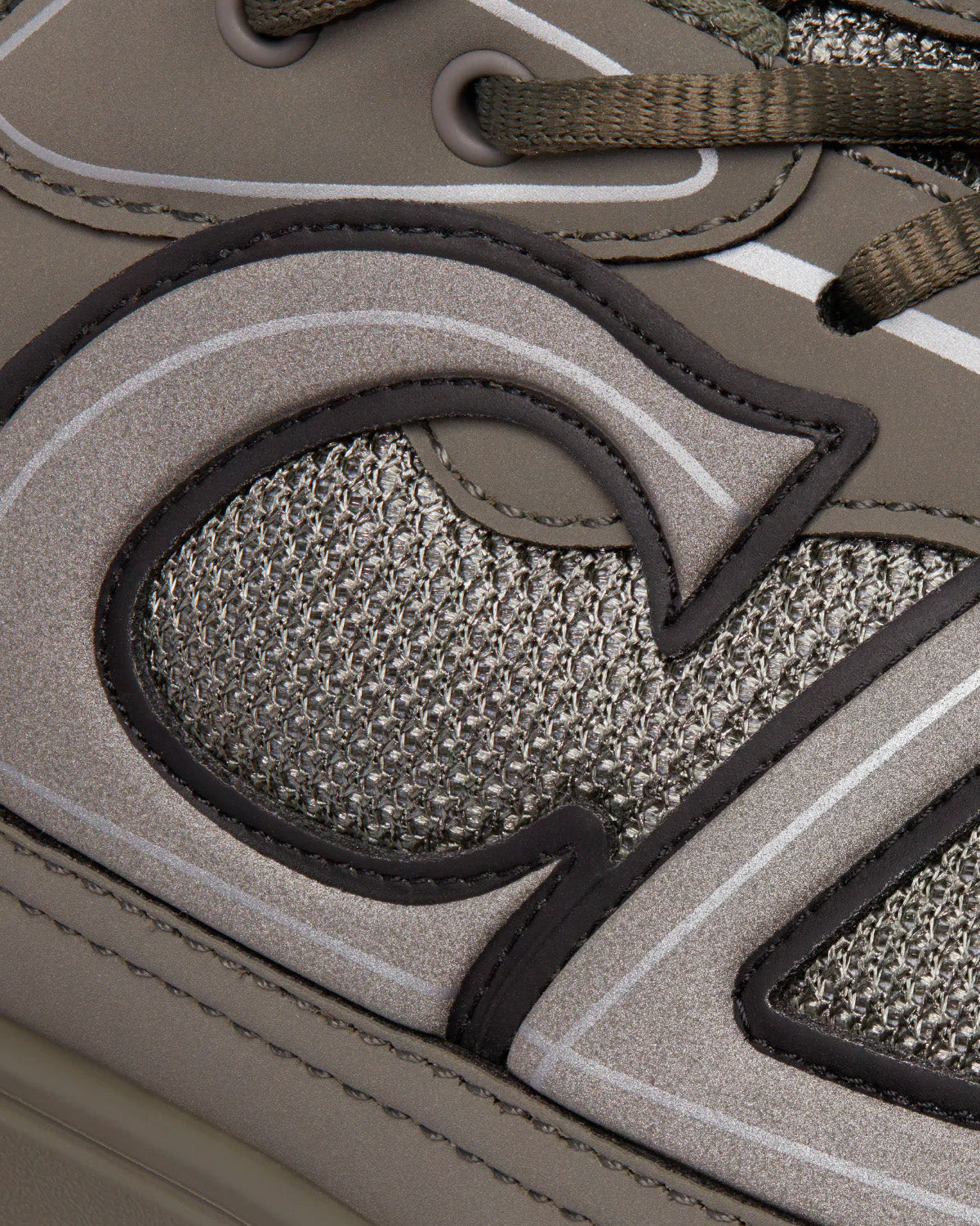 B30 Olive Mesh and Technical Fabric Low Top Sneakers