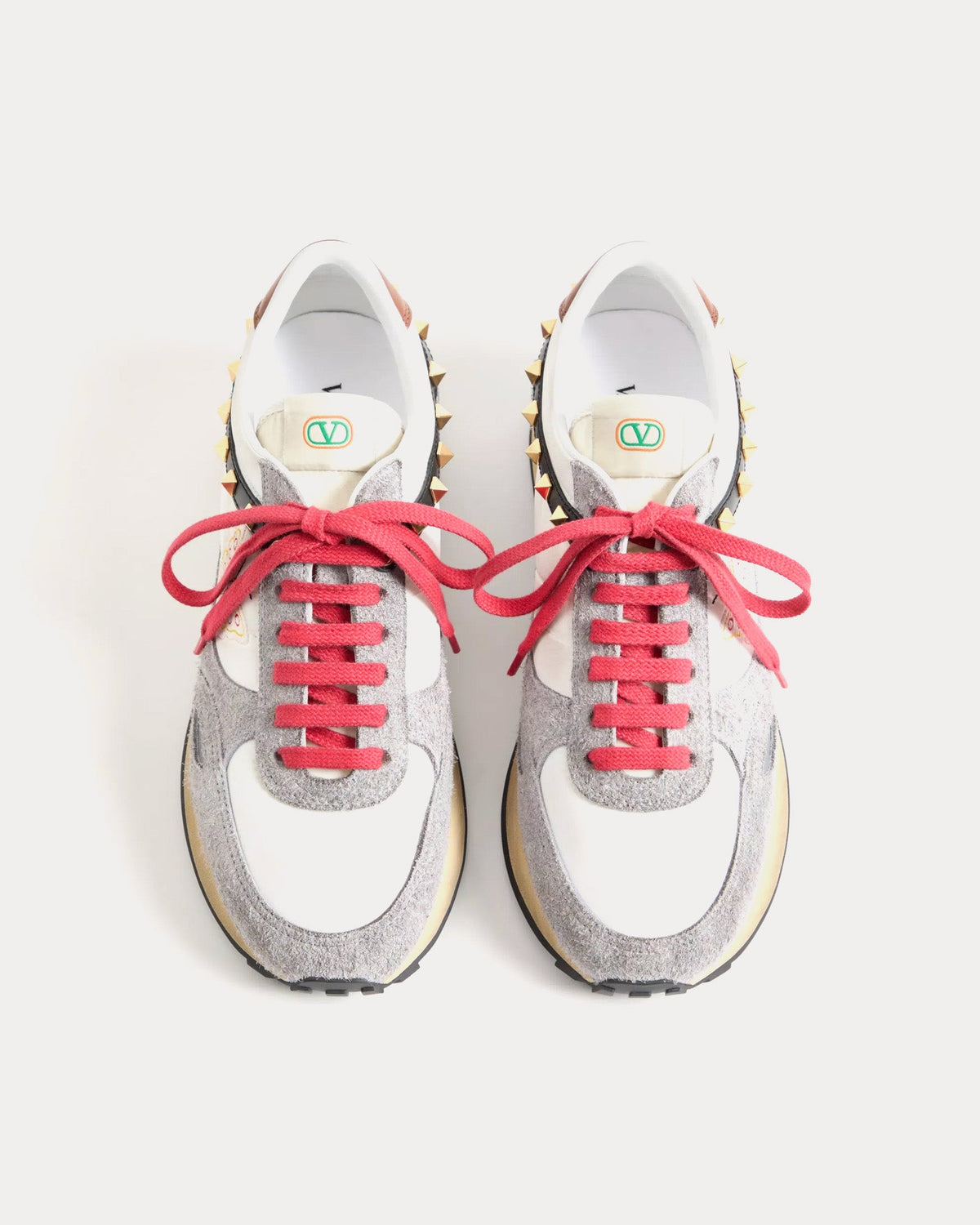 Stud Up Split Leather & Nylon with Butterfly Embroidery White / Multi Low Top Sneakers