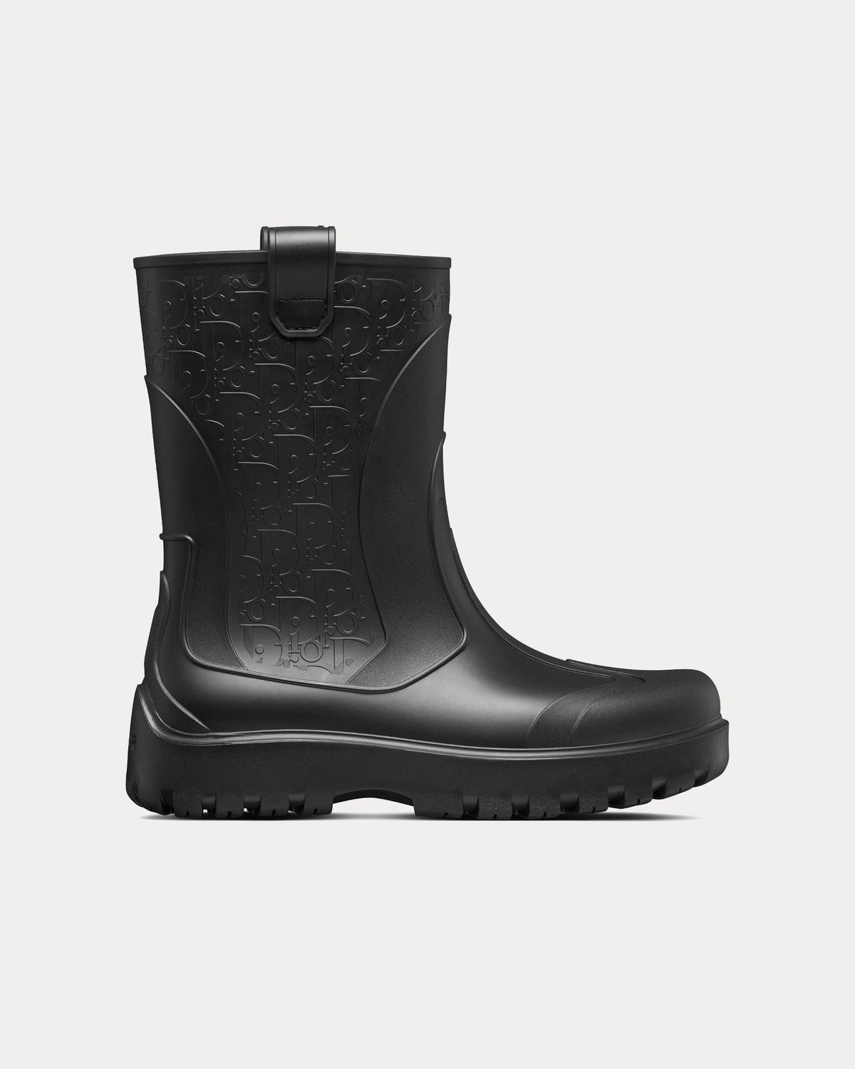 Garden Black Rubber with Dior Oblique Motif Rain Boots