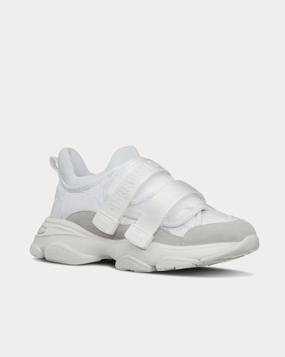 D-Wander White Camouflage Technical Fabric Low Top Sneakers