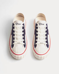 Hooper Canvas White / Navy Blue Low Top Sneakers