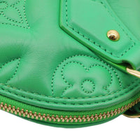 LOUIS VUITTON Alma Soft BB Bubblegram Quilted Leather Satchel Crossbody Bag Green