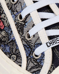 Walk'n'Dior Blue Multicolor Cotton with Dior Jardin Magique Embroidery Low Top Sneakers