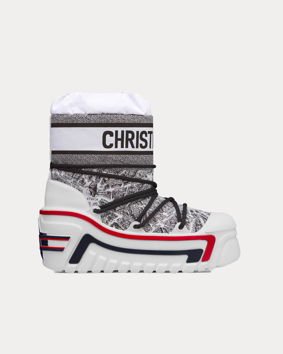 DiorAlps Plan de Paris Shiny Nylon White / Black Après-Ski Boots