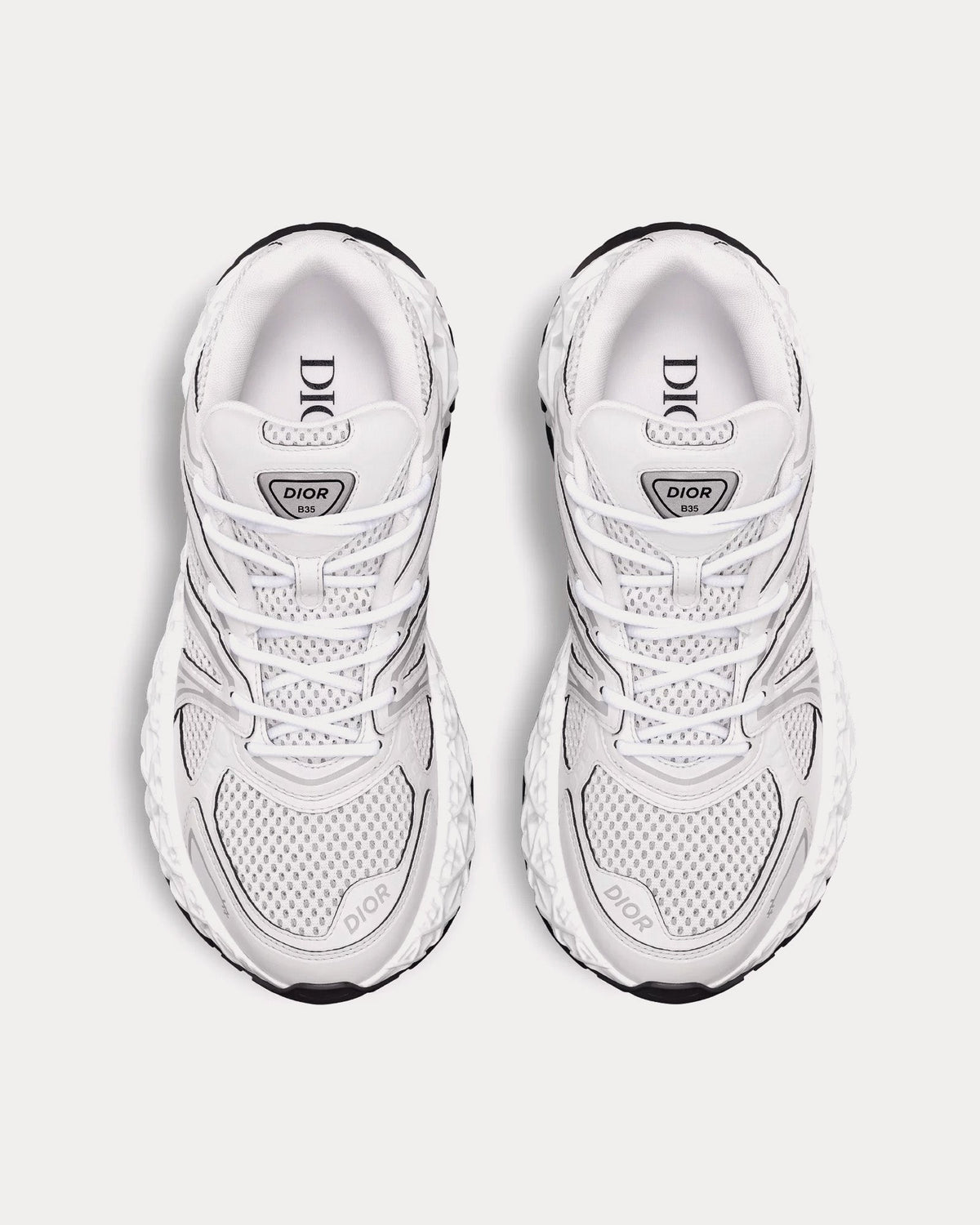 B35 NXXT White Technical Fabric and White Technical Mesh Low Top Sneakers