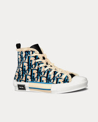B23 Beige, Black and Navy Blue Dior Oblique Tapestry High Top Sneakers