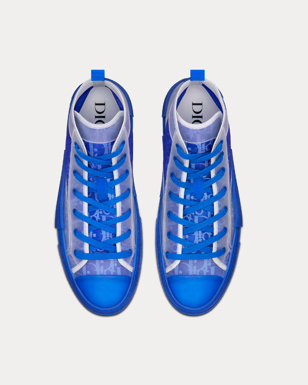 B23 Blue Dior Oblique Canvas High Top Sneakers