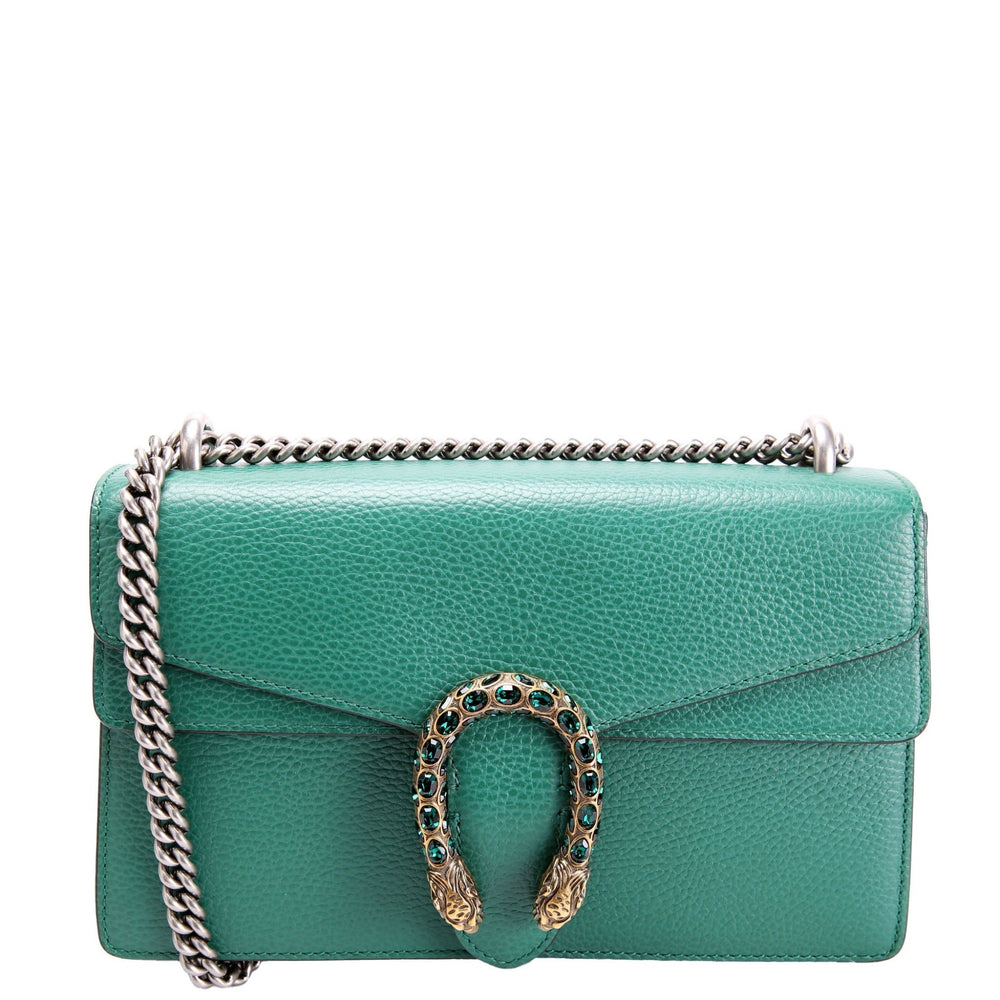 400249 Dionysus Leather Shoulder Small Green