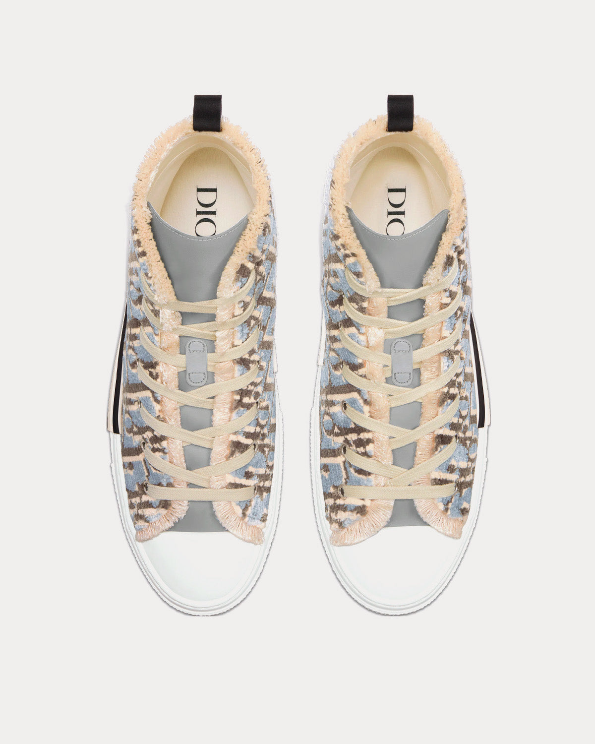 B23 Greige Dior Oblique Tapestry High Top Sneakers