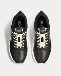 B25 Black Smooth Calfskin and Beige and Black Dior Oblique Jacquard Low Top Sneakers