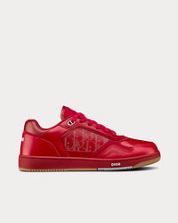 World Tour B27 Red Dior Oblique Galaxy Leather with Smooth Calfskin and Suede Low Top Sneakers