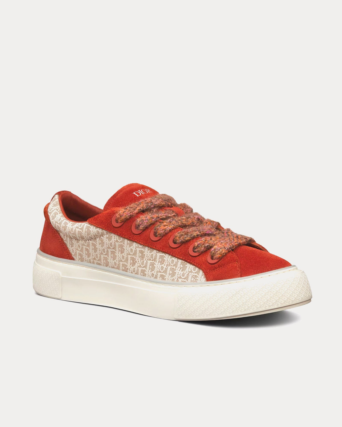 B33 Brown and Cream Dior Oblique Jacquard and Brown Suede Low Top Sneakers