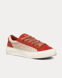 B33 Brown and Cream Dior Oblique Jacquard and Brown Suede Low Top Sneakers