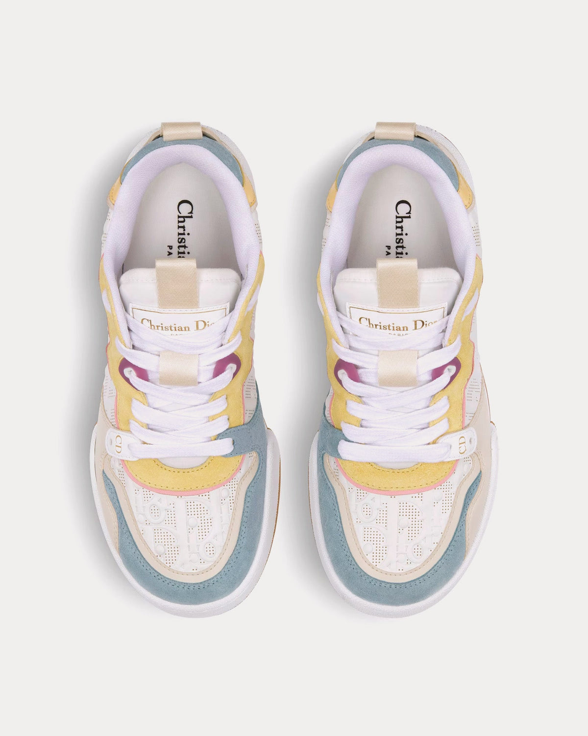 Dior One Perforated Calfskin & Suede White / Multi Low Top Sneakers