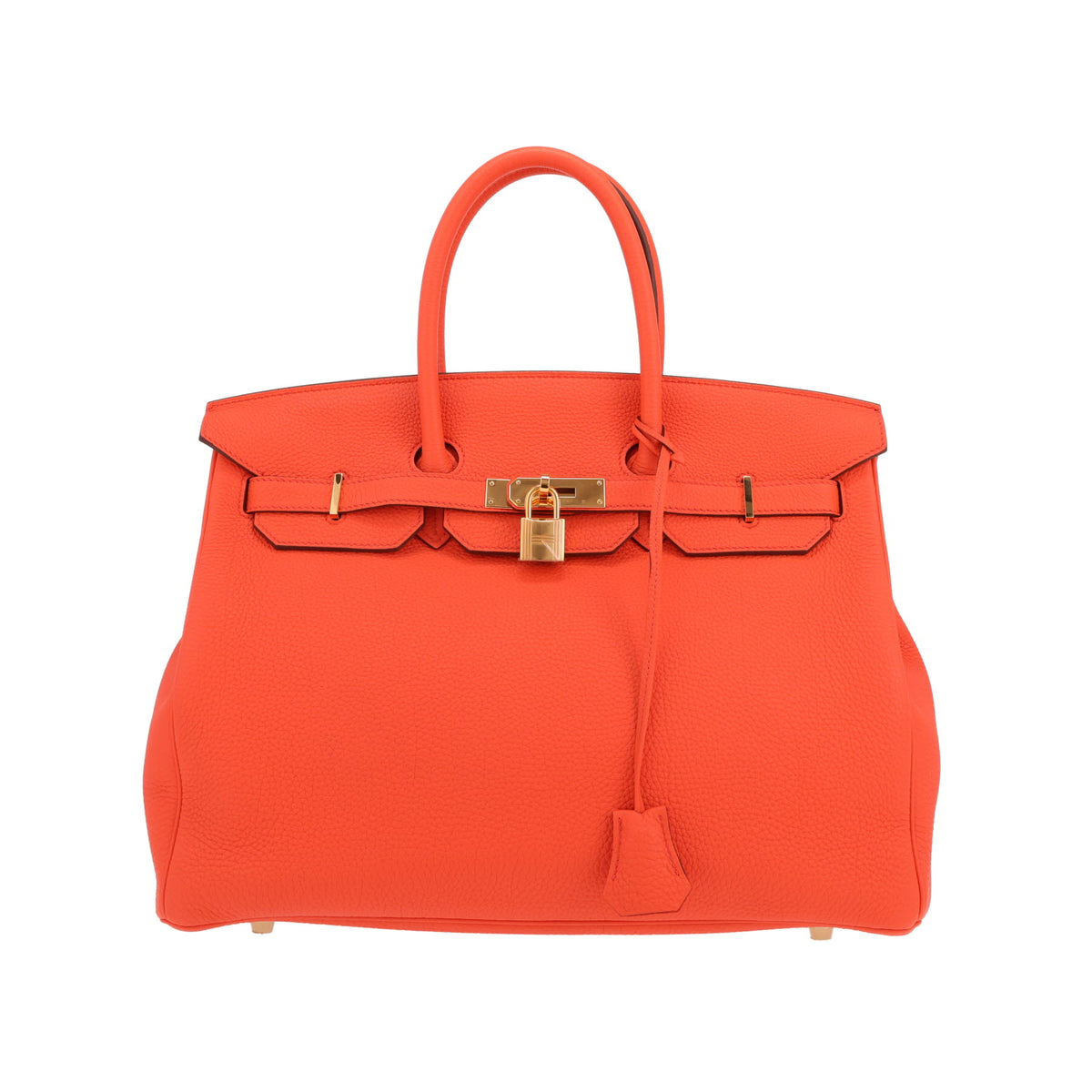 Birkin 35 cm handbag in Poppy orange togo leather