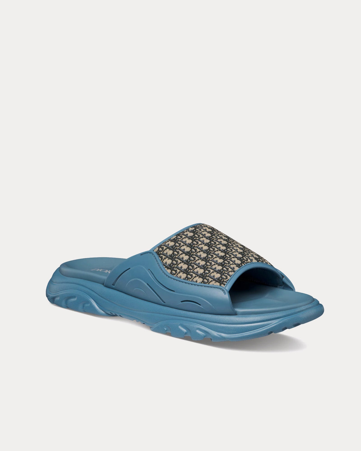 H-Town Blue Rubber with Beige and Black Dior Oblique Jacquard Sandals