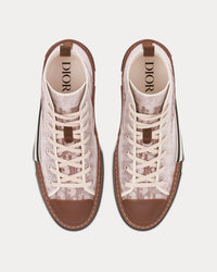 B23 Coffee Dior Oblique Canvas High Top Sneakers