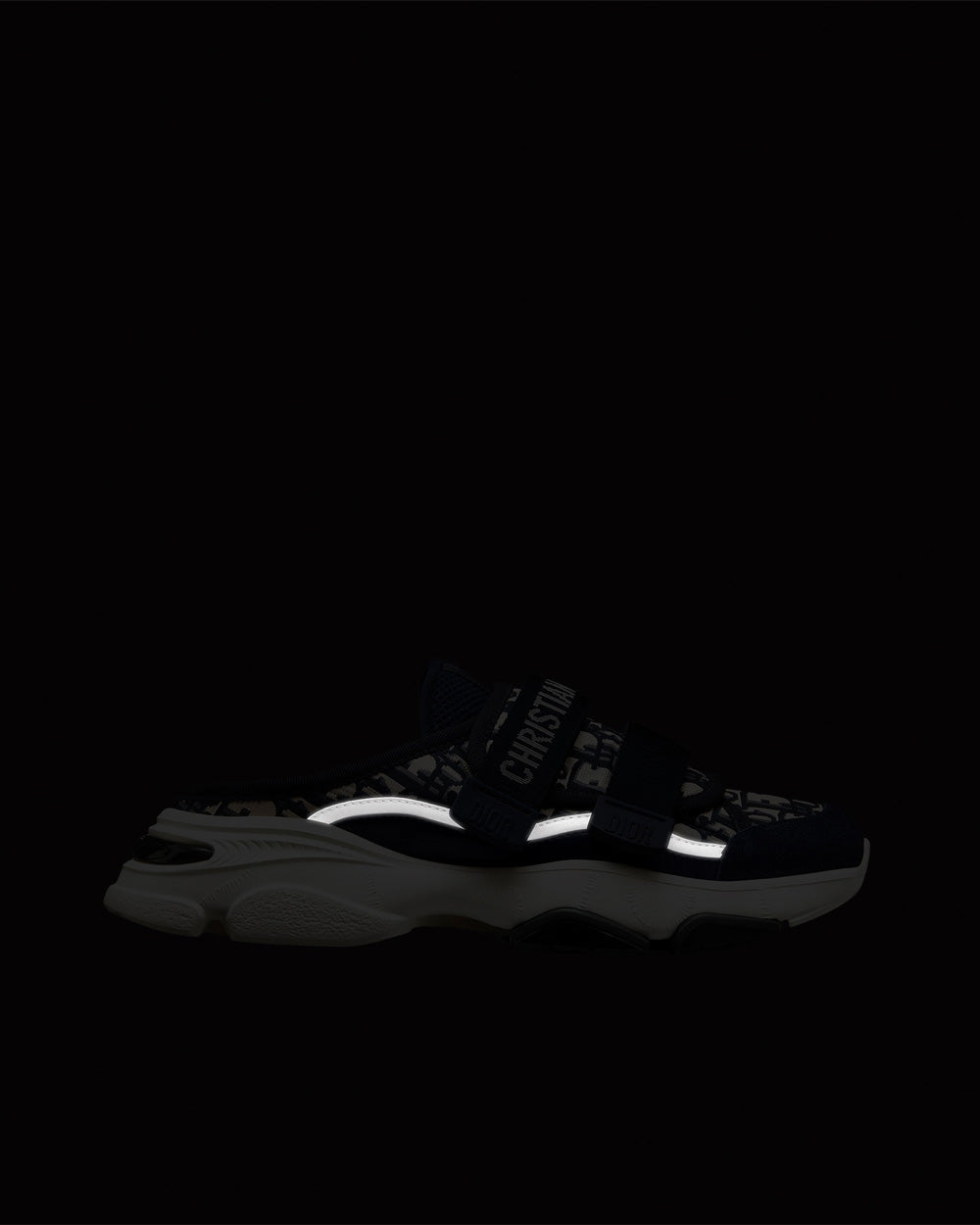 D-Wander Deep Blue Dior Oblique Technical Fabric Slip On Sneakers