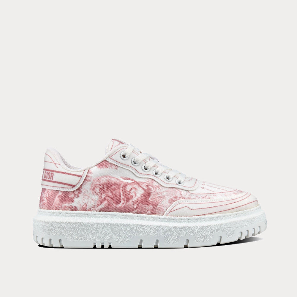 Addict Raspberry Toile de Jouy Technical Fabric Low Top Sneakers