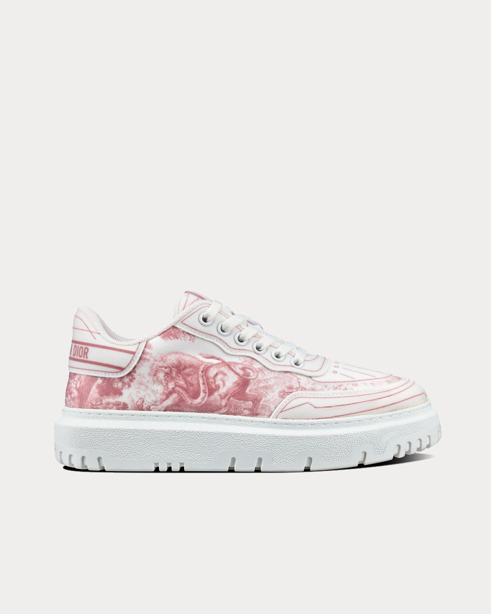 Addict Raspberry Toile de Jouy Technical Fabric Low Top Sneakers